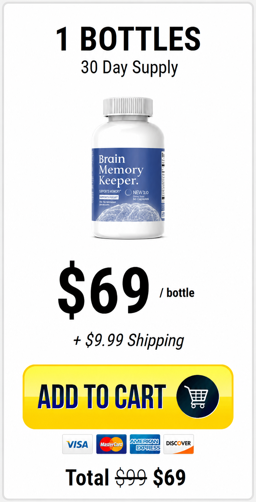 BrainMemoryKeeper supplement 2 bottle package